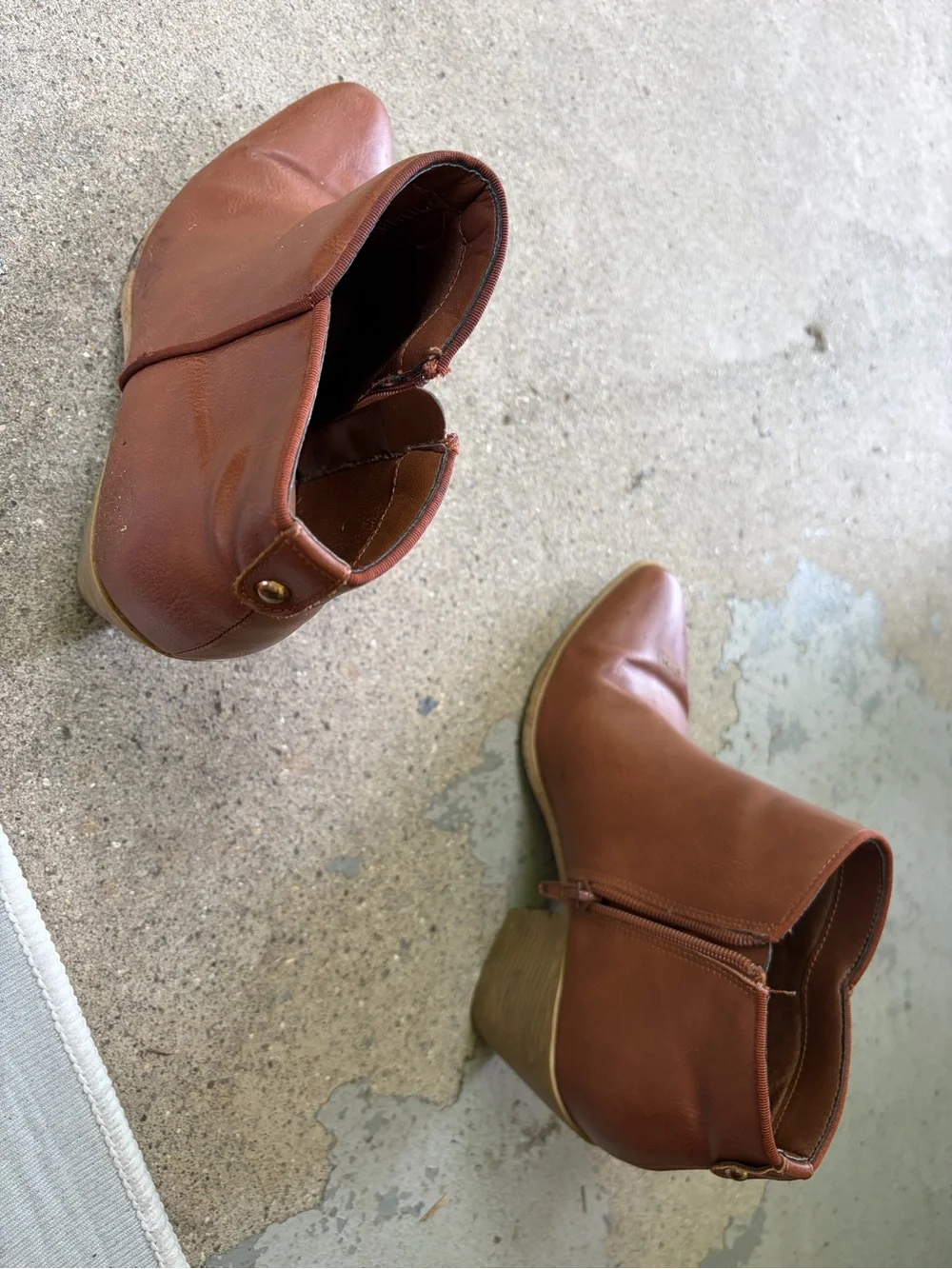 Women's Brown Ankle Bootie with Block Heel